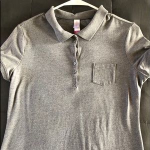 Grey Short Sleeve Polo Tee